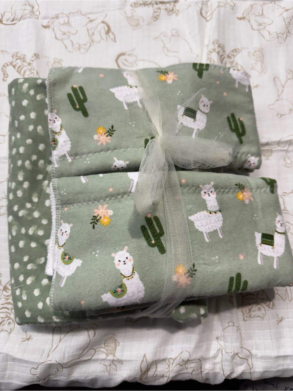 Llama baby blanket set